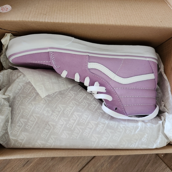 VANS Off The Wall Women Sk8 Hi Lavender High-Top Suede Skate New Sneakers Size 7 - Picture 7 of 7